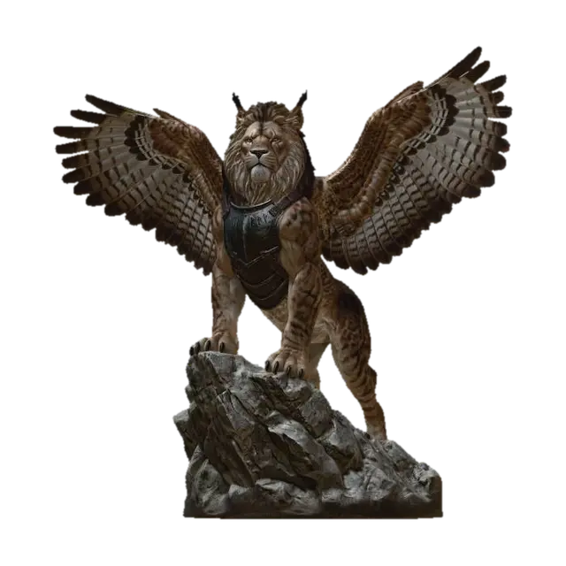 Sphinx of the Ironcrest - Bigcat 3D model, vytvořený pomocí AI