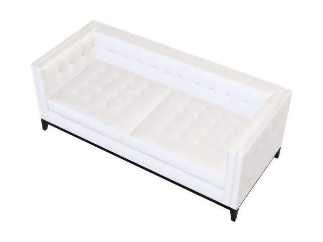 3D model for Ivory Tufted Sofa