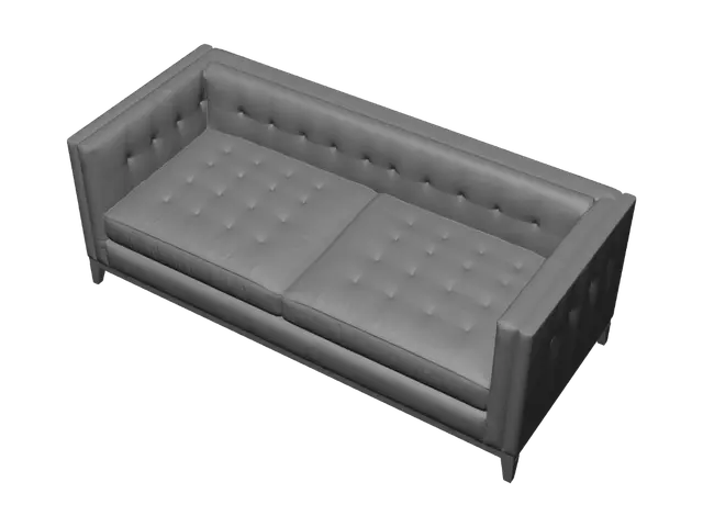 3D model for Ivory Tufted Sofa