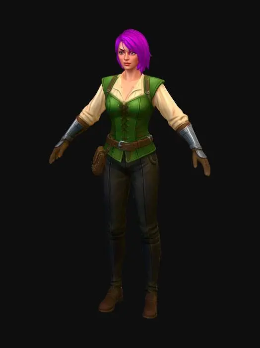 3D model for Violet-haired Ranger of the Verdant Wilds