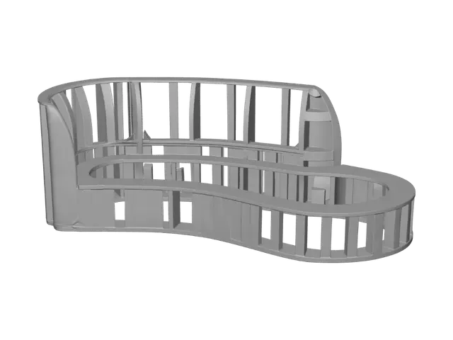 3D model for Curved Wooden Staircase Frame