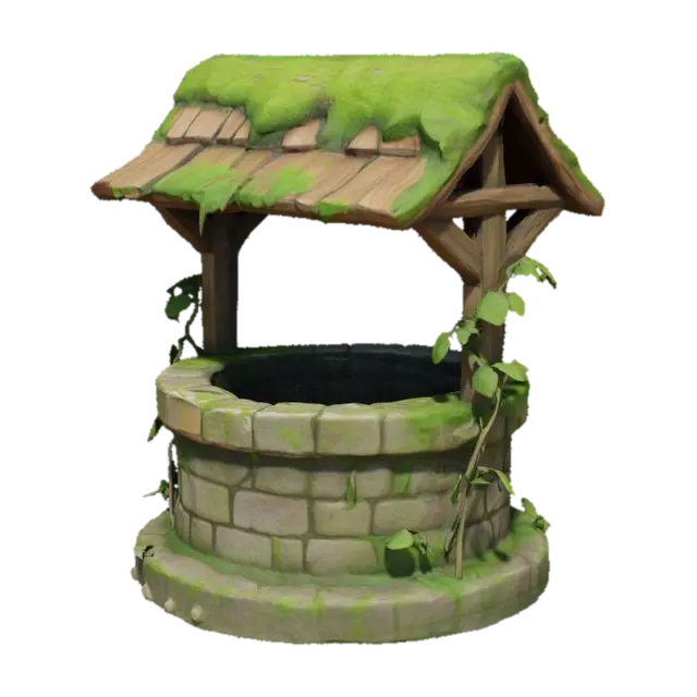 Wishing Well Enchanted 3D model, vytvořený pomocí AI