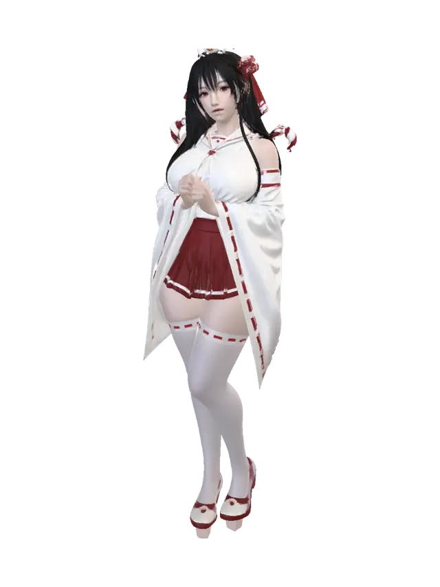 3D model for Crimson Rabbit Shrine Maiden