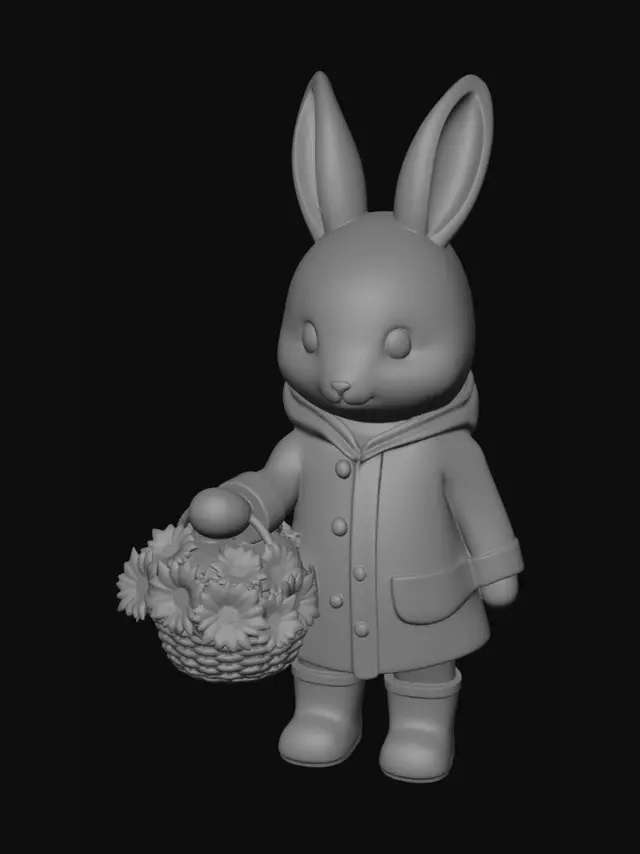 3D model for Sunny Bunny with a Flower Basket