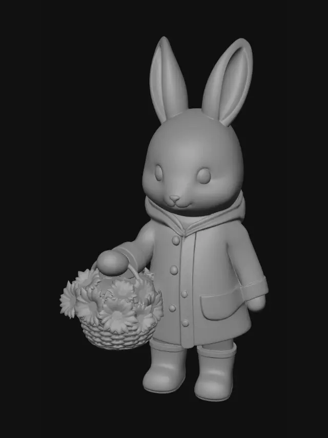 3D model for Sunny Bunny with a Flower Basket