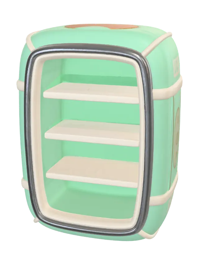 3D model for Mint Green Retro Refrigerator