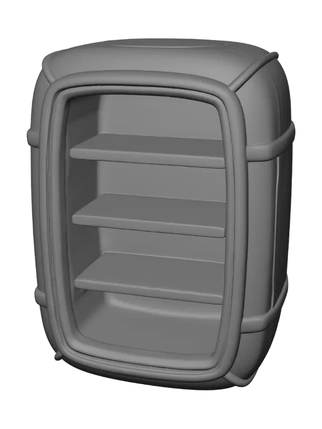 3D model for Mint Green Retro Refrigerator