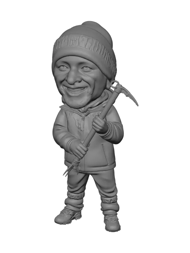 3D model for Smiling Mountaineer with Ice Axe