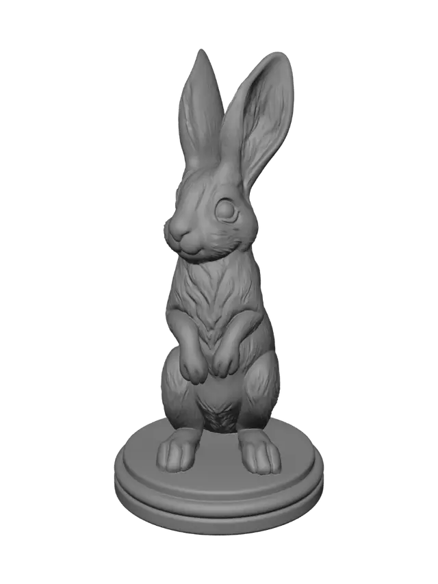 3D model for Carved Rabbit on a Pedestal
