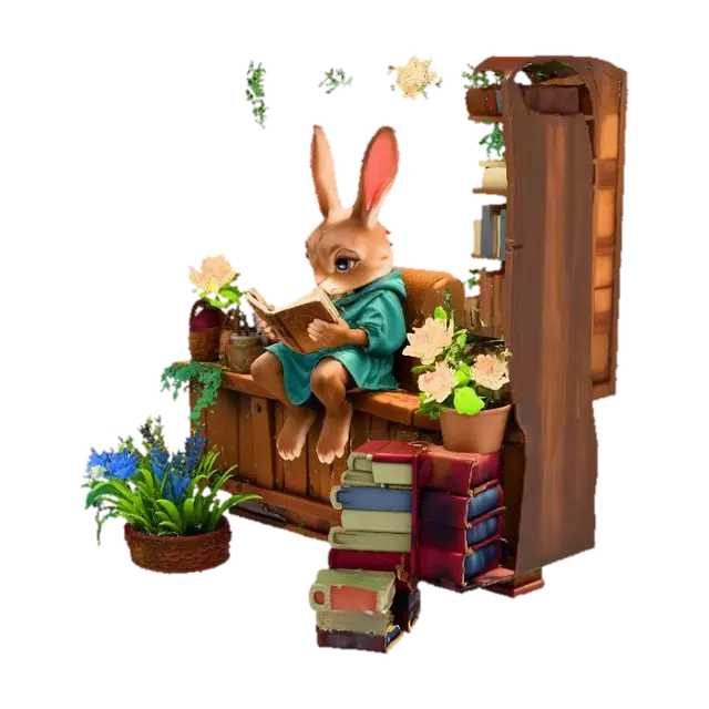 Bunny's Book Nook - Children 3D model, vytvořený pomocí AI