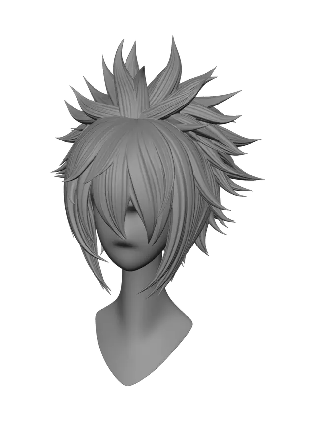 3D model for Realistic Anime Boy Hair