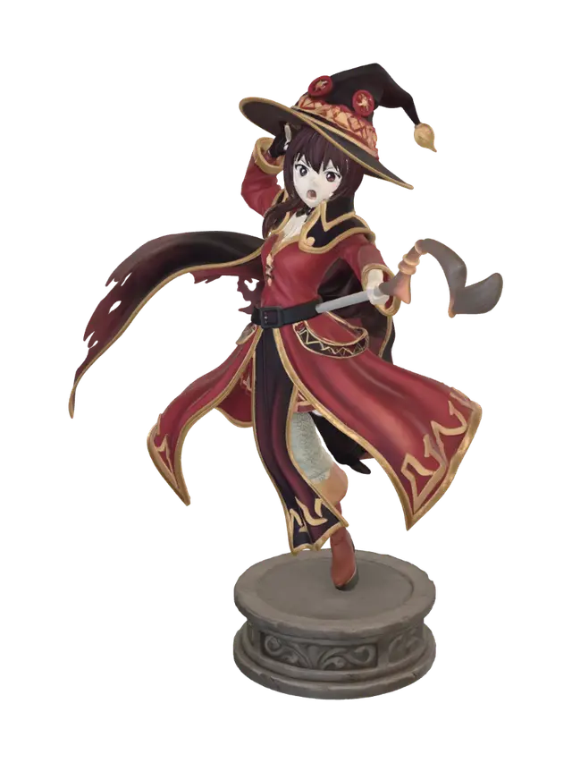 3D model for Create a image of megumin using her explosion spell, from the Japanese anime kono suba