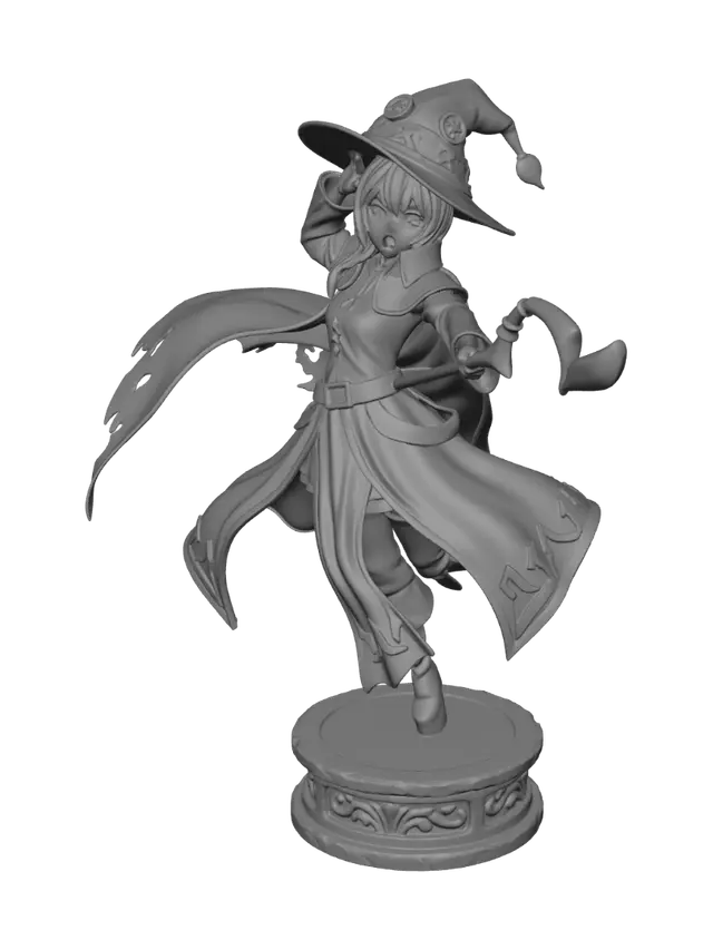 3D model for Create a image of megumin using her explosion spell, from the Japanese anime kono suba
