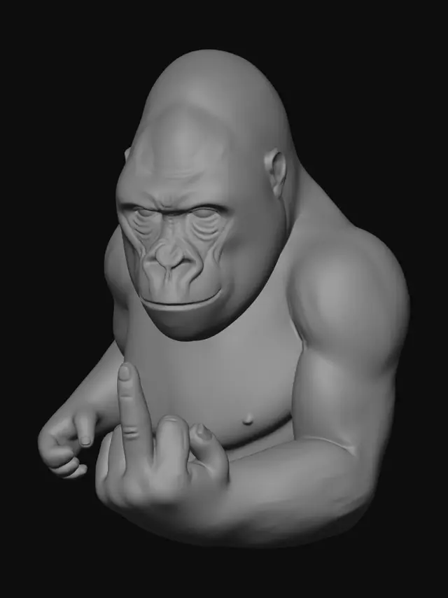 3D model for Gorilla Flips the Bird