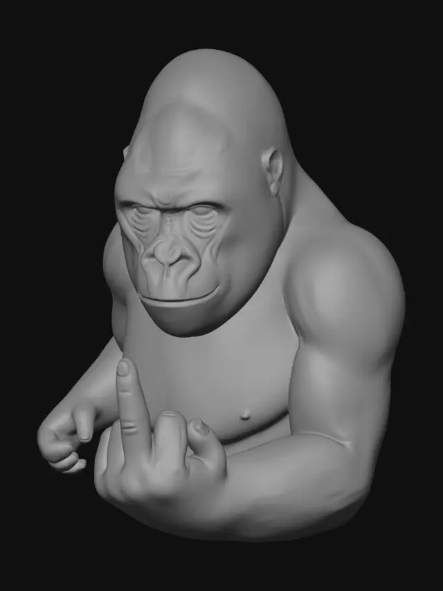 3D model for Gorilla Flips the Bird