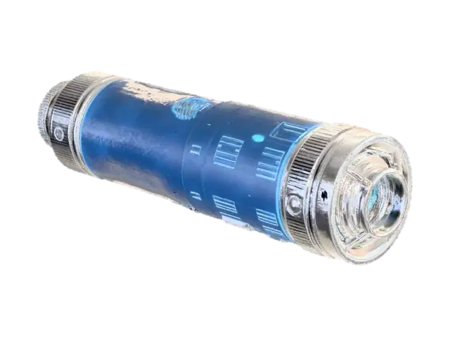 A sleek, futuristic SciFi fuse, featuring a transparent, reinforced cylindrical… - Cylinder 3D model, vytvořený pomocí AI