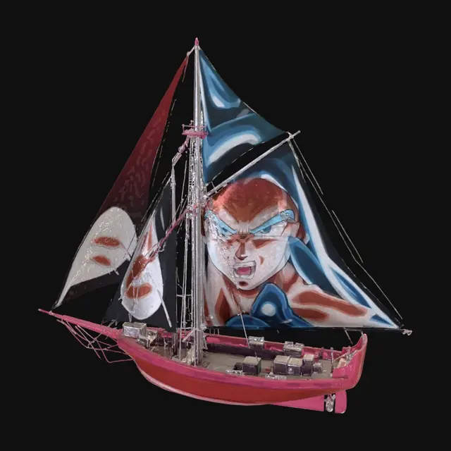 3D model for make an epic sail boat that is 6 to 7 level tall cosmic large sharp front , #Halloween 2025#
