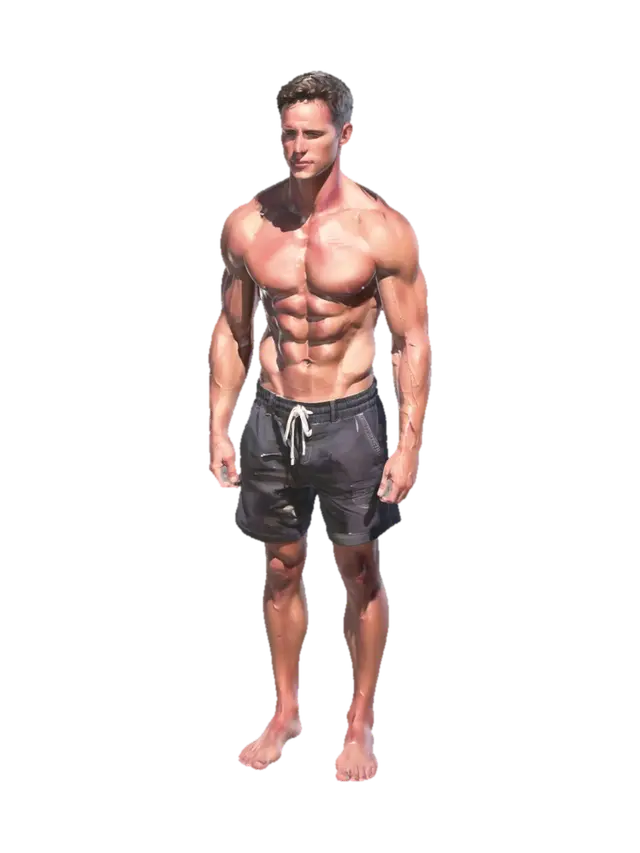 Chiseled Physique - Bodybuilder 3D model, vytvořený pomocí AI