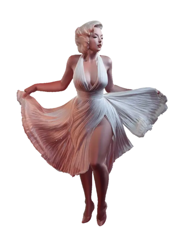 White Silk in Red Light - Drama 3D model, vytvořený pomocí AI