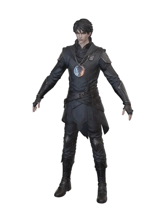 Modello 3D Azure Aether Knight, generato dall’IA