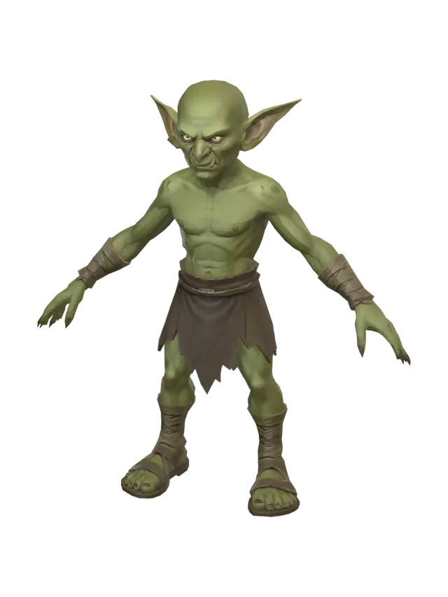 Goblin Warrior - Brutal 3D model, vytvořený pomocí AI