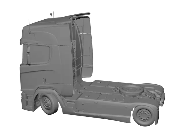 3D model for Blue Scania Truck in an Open Field