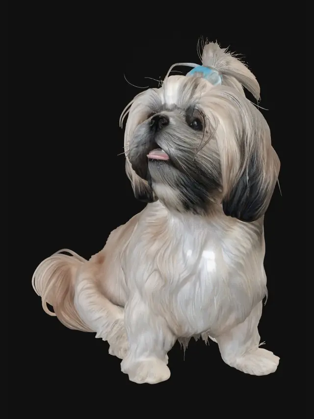 3D model for Blue Bow Shih Tzu Portrait