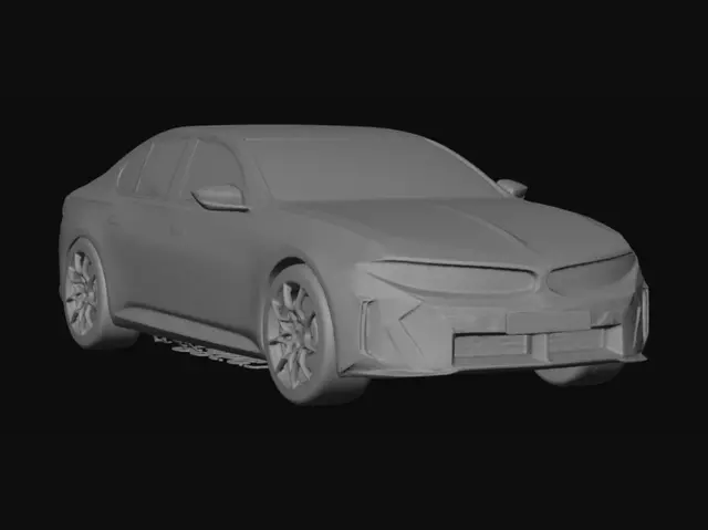 3D model for Silver BMW on an urban rooftop