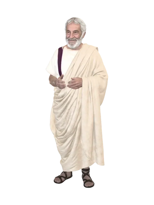 The Smiling Sage - Oldman 3D model, vytvořený pomocí AI