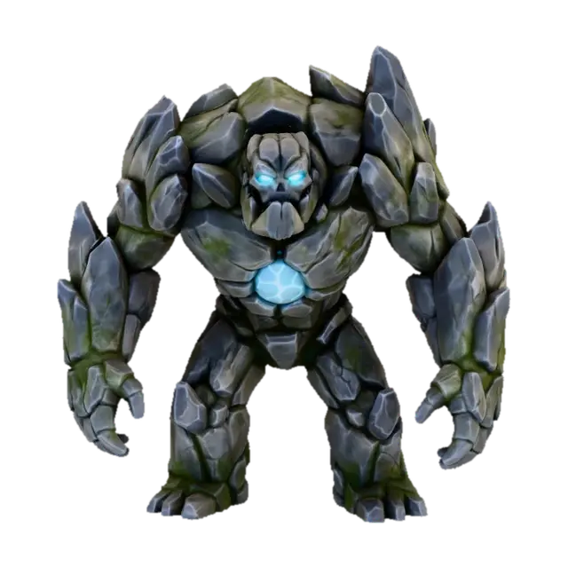 Rock Golem - Animated 3D model, AI generated
