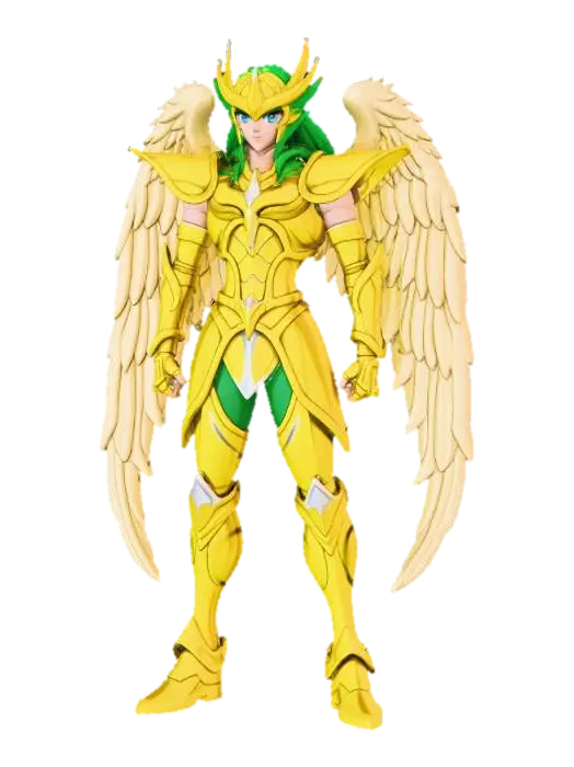 Saint Seya character with the pegasus armor, anime style, 3D model, vytvořený pomocí AI