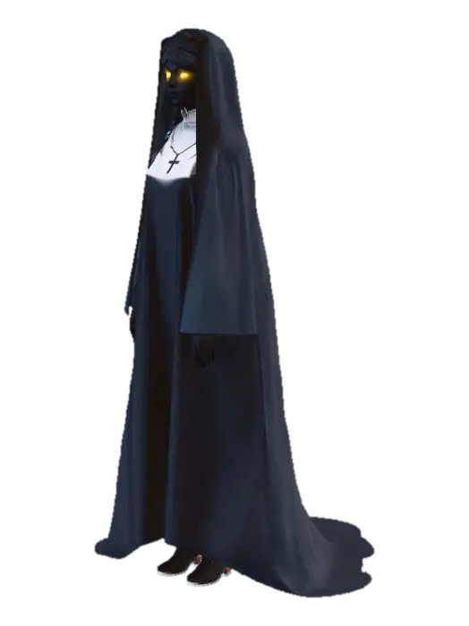 the nun from the conjuring, anime style - Fanart 3D model, AI generated