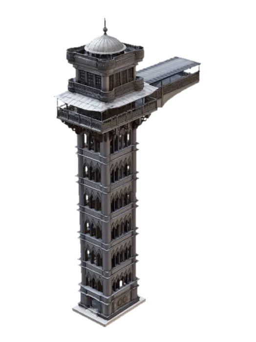 Elevador Santa Justa - Tourist 3D model, vytvořený pomocí AI