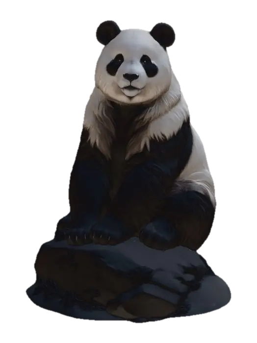 Midnight Panda - Nocturnal 3D model, vytvořený pomocí AI