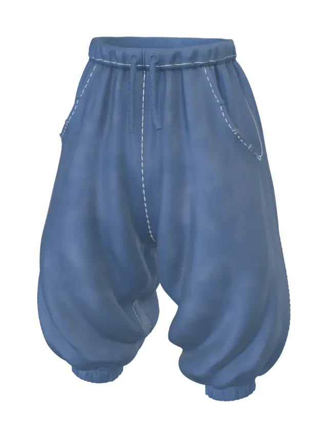 Blue Balloon Pants 3D model, vytvořený pomocí AI