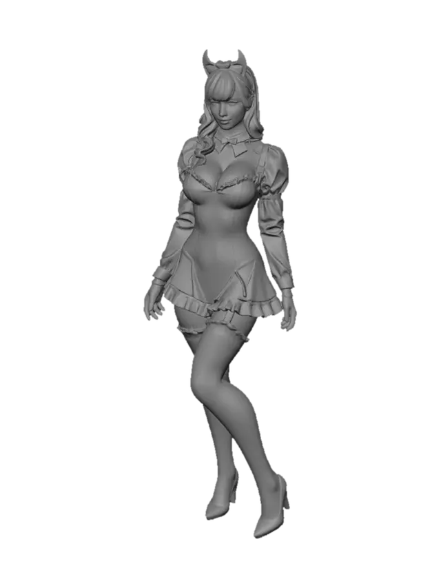 3D model for Midnight Latex Catgirl