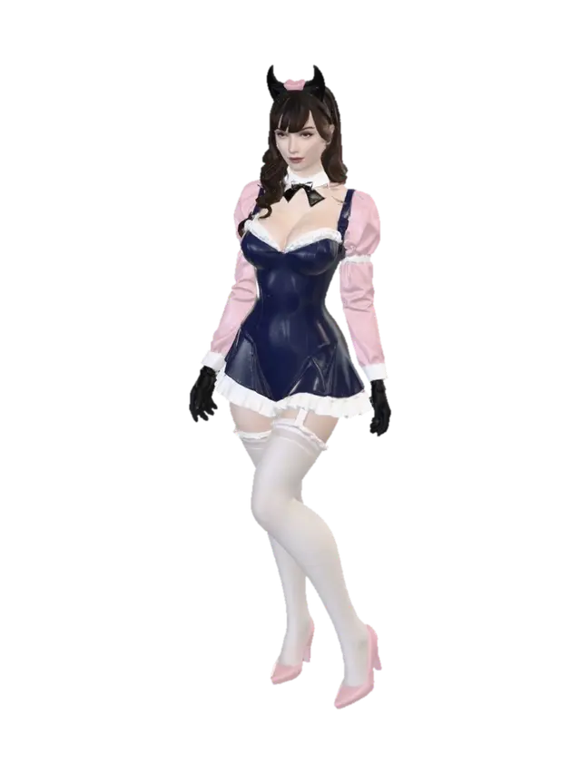 3D model for Midnight Latex Catgirl