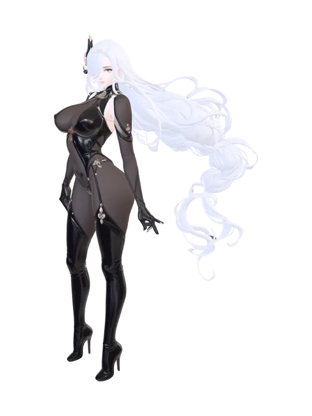 Frostveil Enchantress - Spellcasting 3D model, vytvořený pomocí AI
