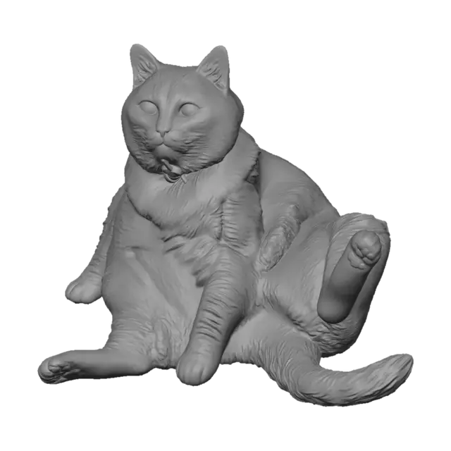 3D model for Cozy Cat on Hardwood Floor