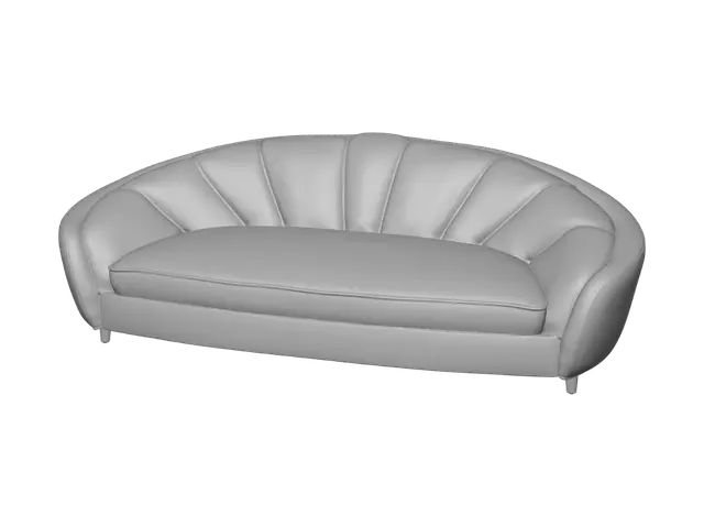 3D model for Crimson Fan Sofa