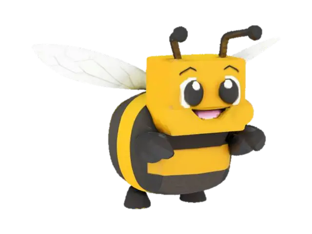Minecraft bee 3D model, vytvořený pomocí AI