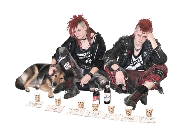 berlin punks - Sticker 3D model, vytvořený pomocí AI