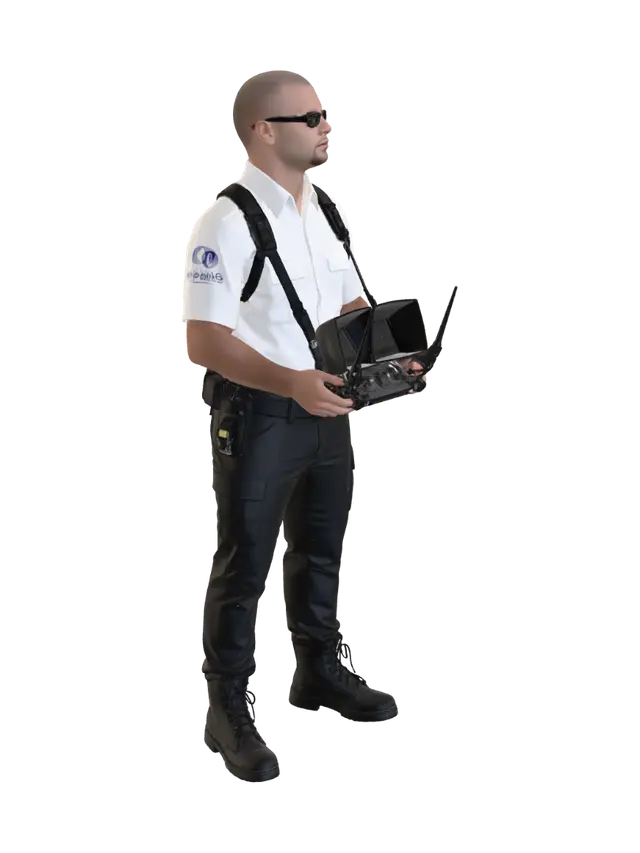 Police Drone Operator 3D-model, gegenereerd door AI
