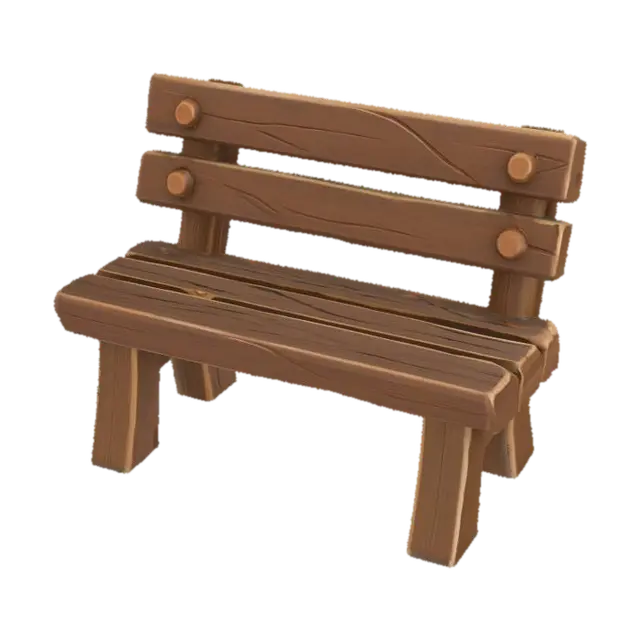 Rustic Bench Design - Country 3D model, vytvořený pomocí AI