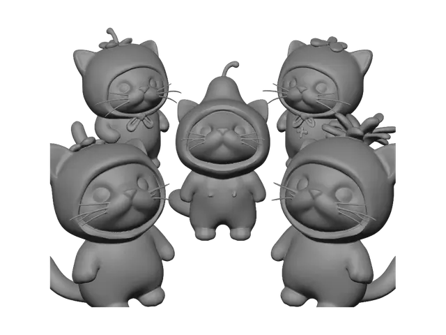 3D model for Kittens in Fruit Hats