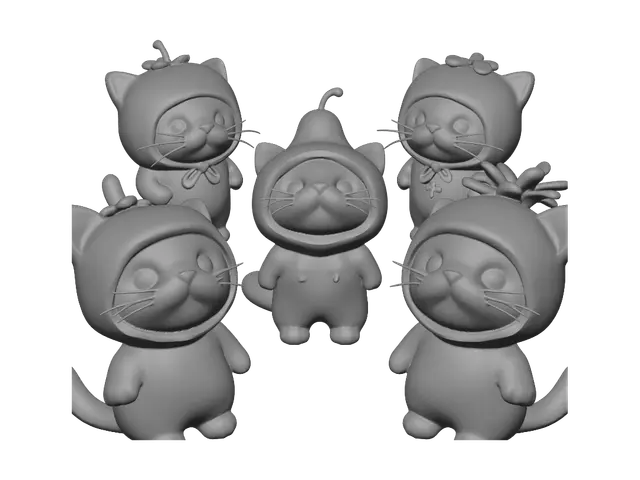 3D model for Kittens in Fruit Hats