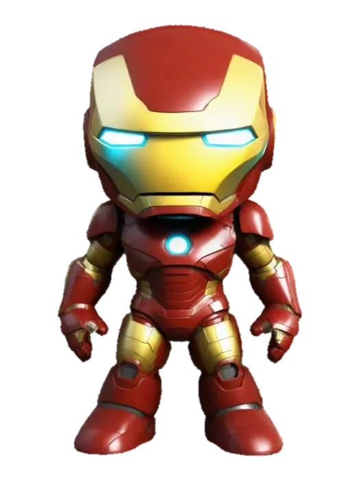 3D-модель Create a 3D model of Iron Man in South Park style with a rounded face and stubby…, сгенерированная ИИ