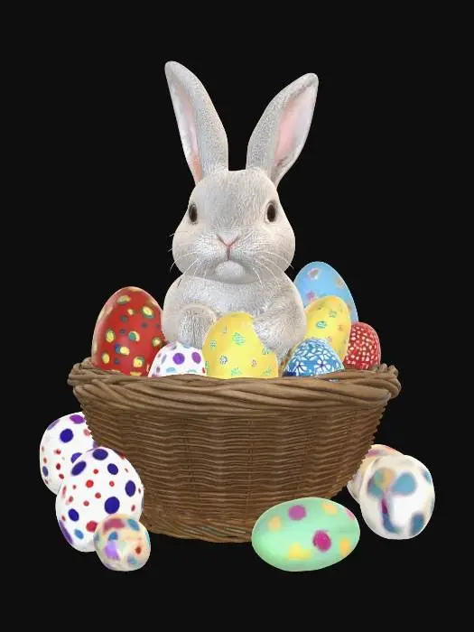 3D model for Easter Bunny in a Basket, #EasterEgg2026#