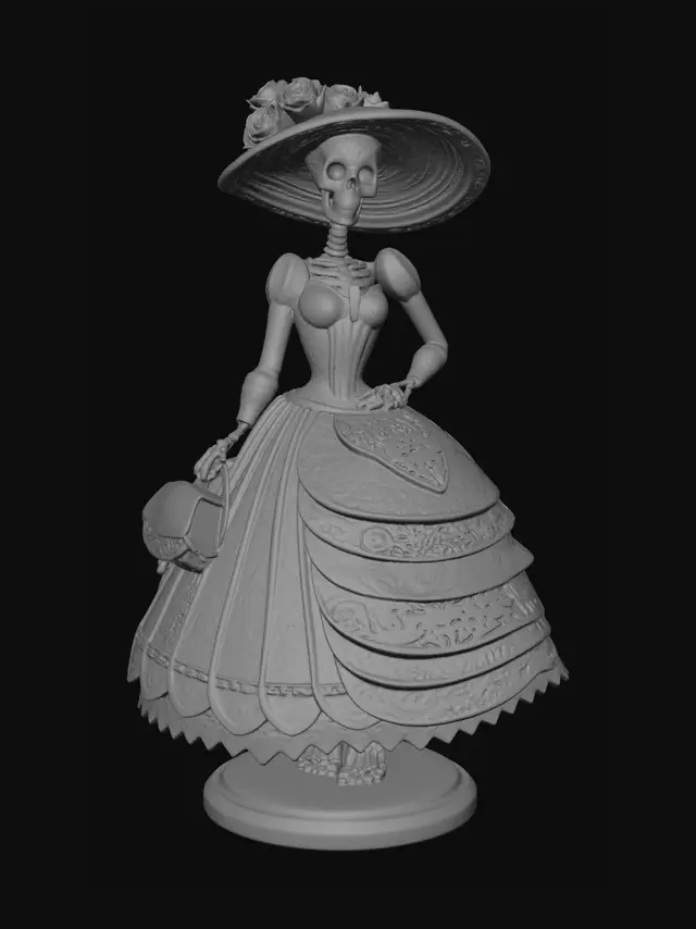 3D model for The Rose-Gowned Skeleton