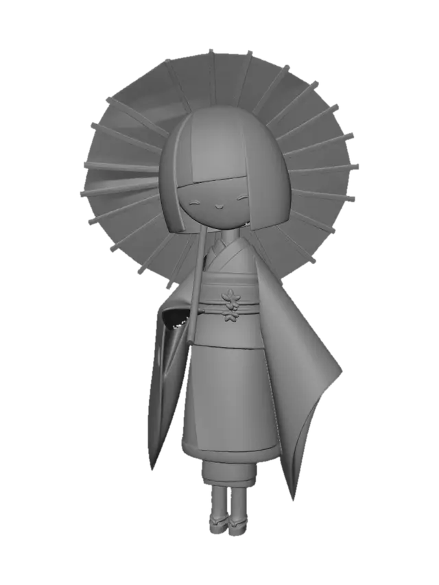 3D model for Crimson Parasol Geisha